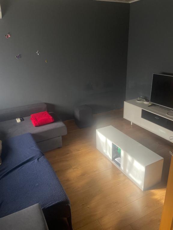 ein Wohnzimmer mit einem Sofa und einem Couchtisch in der Unterkunft Apartemento passeig de ronda in Lleida