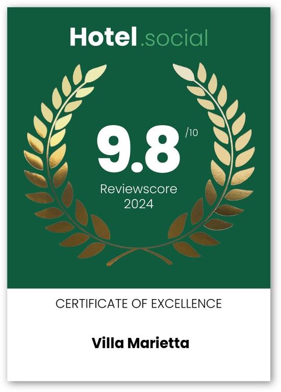 Certifikát, hodnocení, plakát nebo jiný dokument vystavený v ubytování Villa Marietta
