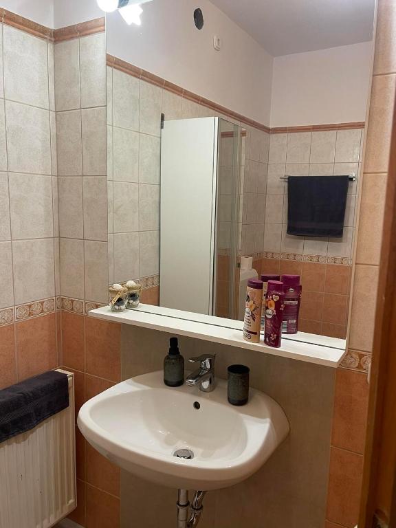 Koupelna v ubytování Hotello Apartmanház és Panzió