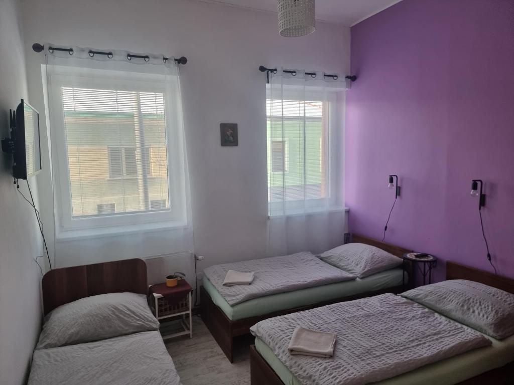 Postel nebo postele na pokoji v ubytování Penzion a Víno