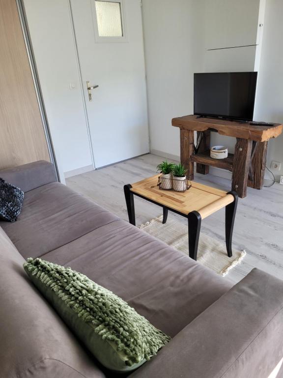 TV a/nebo společenská místnost v ubytování Tahiti Beach, T2 à la mer, piscine, terrasse et parking