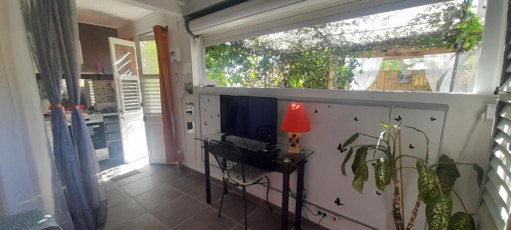 TV a/nebo společenská místnost v ubytování Le LiloVert - Studio 24 m2