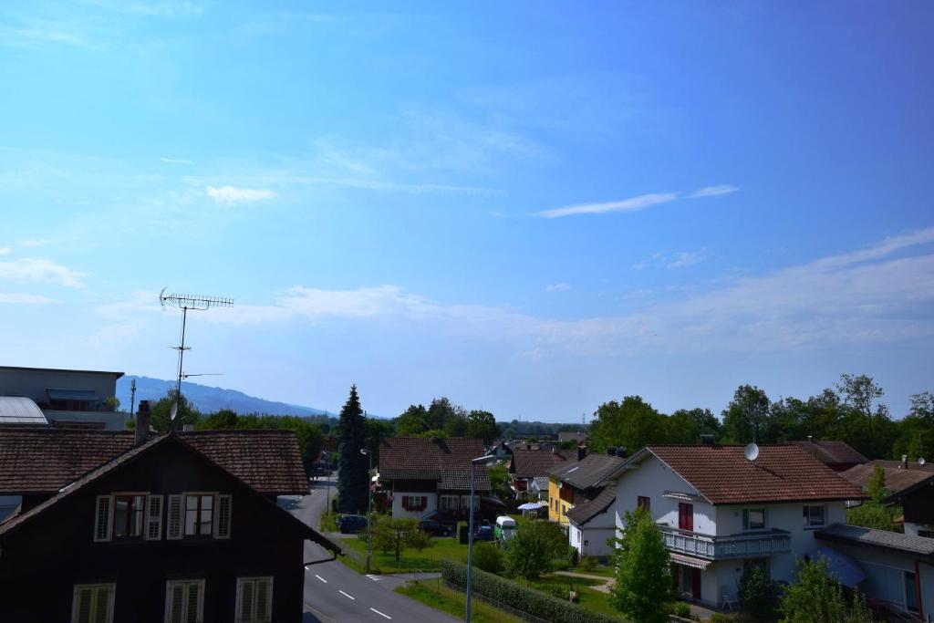 a view of a town with houses and a road at Schottar FeWo ST 09 in Dornbirn