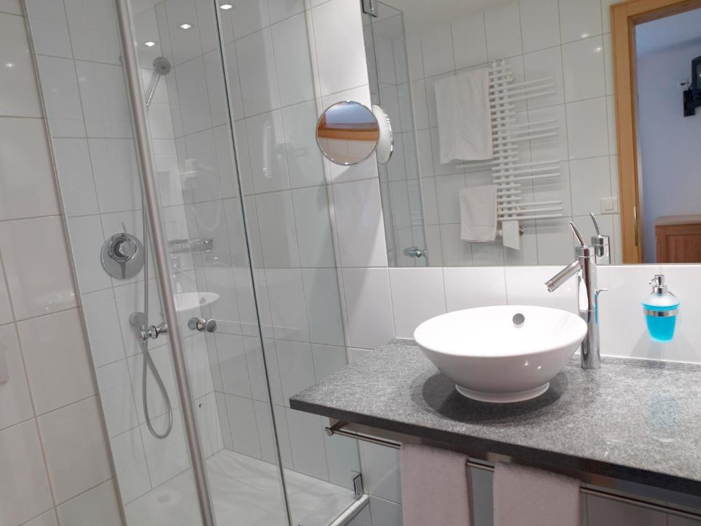 Koupelna v ubytování Hotel Alpina Parpan