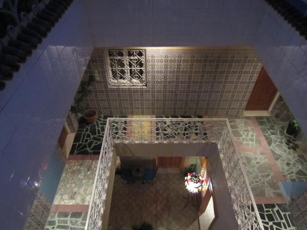 an overhead view of a building with a pool at Riad Les Chtis D'Agadir in Agadir
