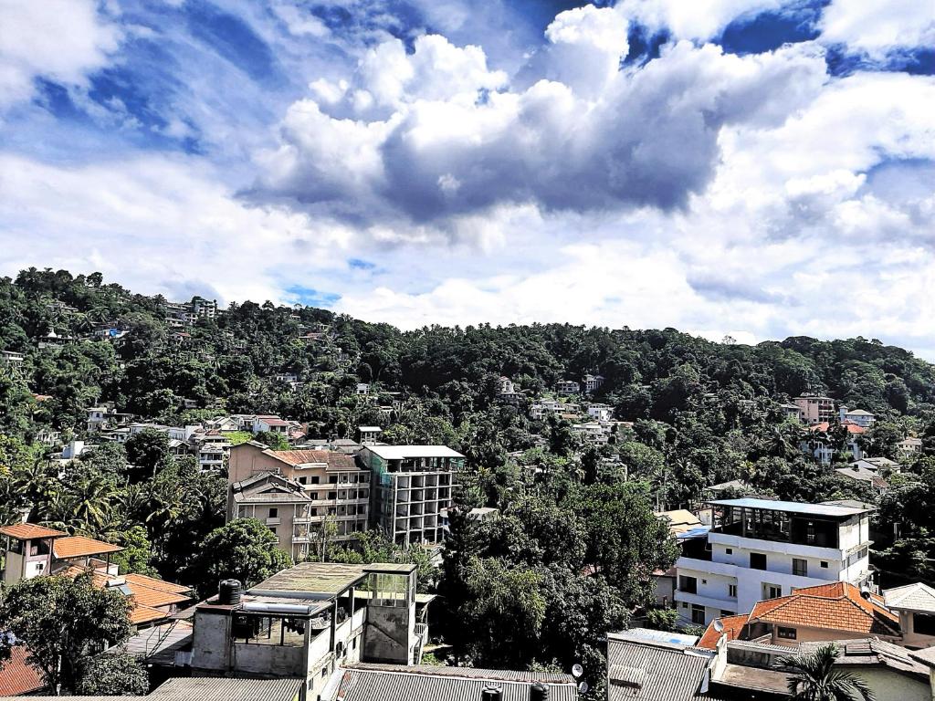 a view of a city with buildings and trees at Royal Bath Edge in Kandy