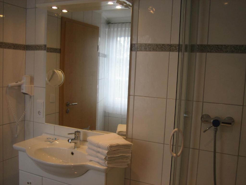 Koupelna v ubytování Hotel Lindenhof
