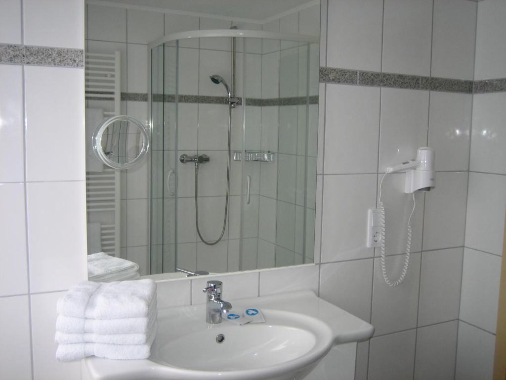 Koupelna v ubytování Hotel Lindenhof