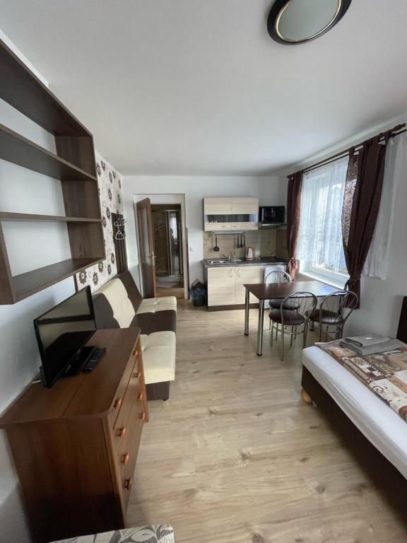 Kuchyň nebo kuchyňský kout v ubytování Pension Pugner