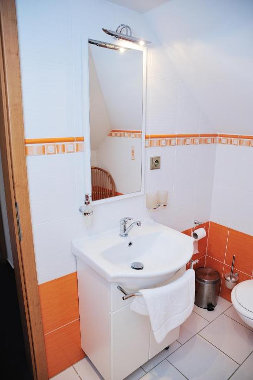 Koupelna v ubytování Hotel Praha Potštejn