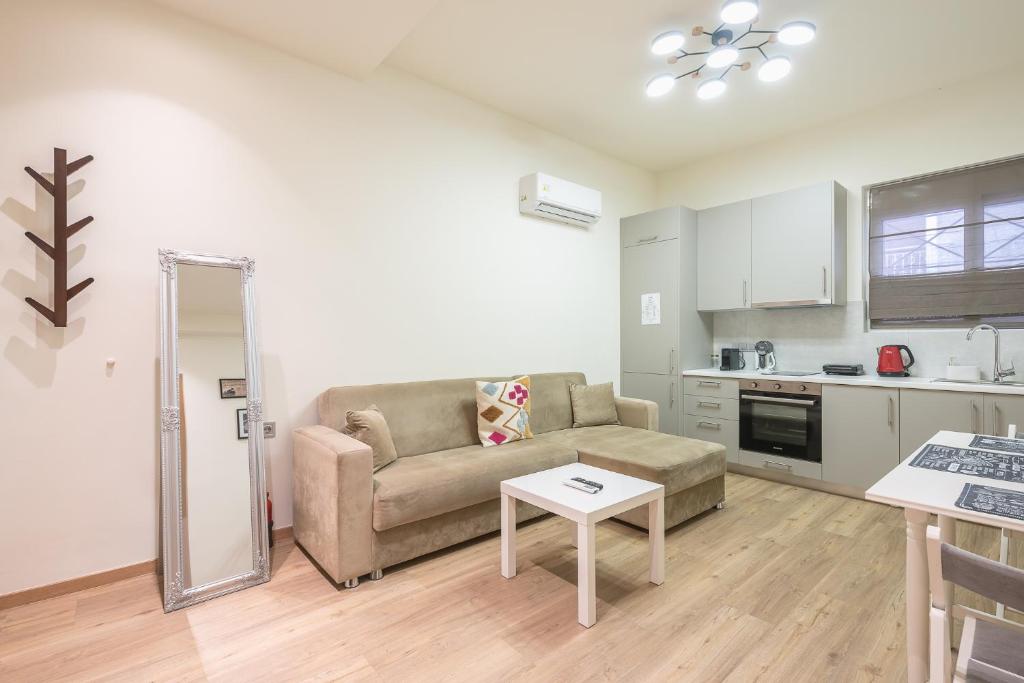 A kitchen or kitchenette at Panathenaic Stadium By Greece Apartments