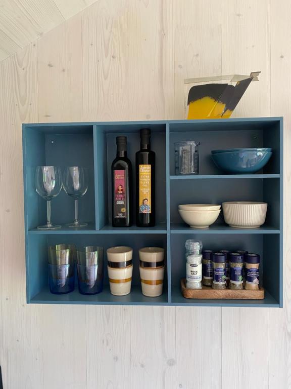 Dapur atau dapur kecil di Bjarmaland Cottages
