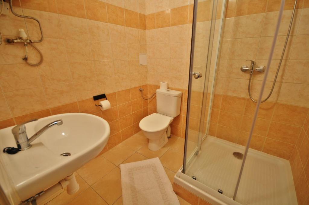 Koupelna v ubytování Hotel Bohemians