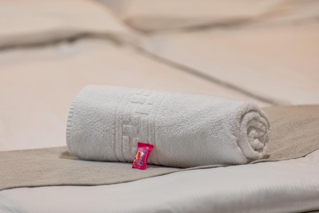 Postel nebo postele na pokoji v ubytování Hotel Novara