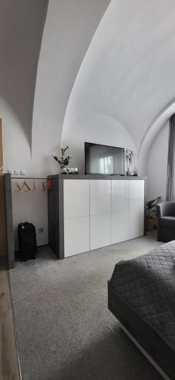 Postel nebo postele na pokoji v ubytování Studio apartmán Kežmarok