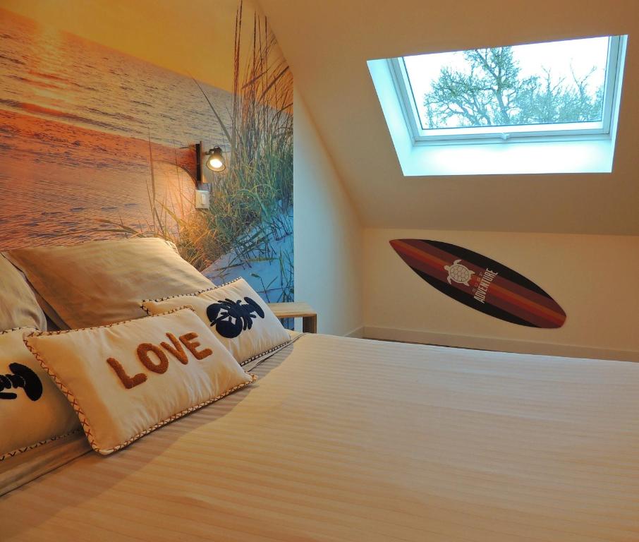 Postel nebo postele na pokoji v ubytování Céshap - Chambres d'hôtes avec Jacuzzi