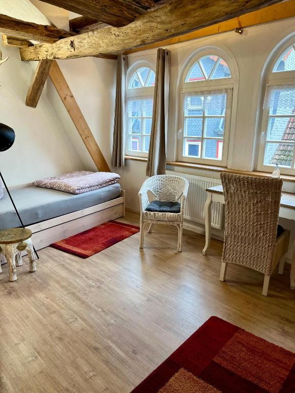 Postel nebo postele na pokoji v ubytování Gästehaus Keins wie meins
