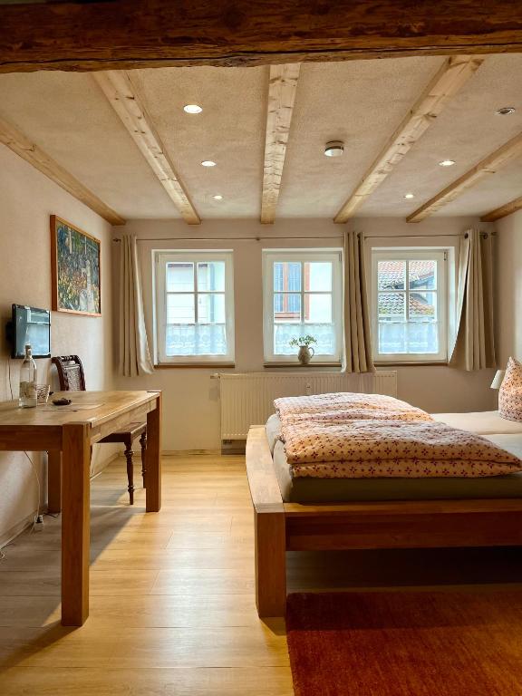 Postel nebo postele na pokoji v ubytování Gästehaus Keins wie meins
