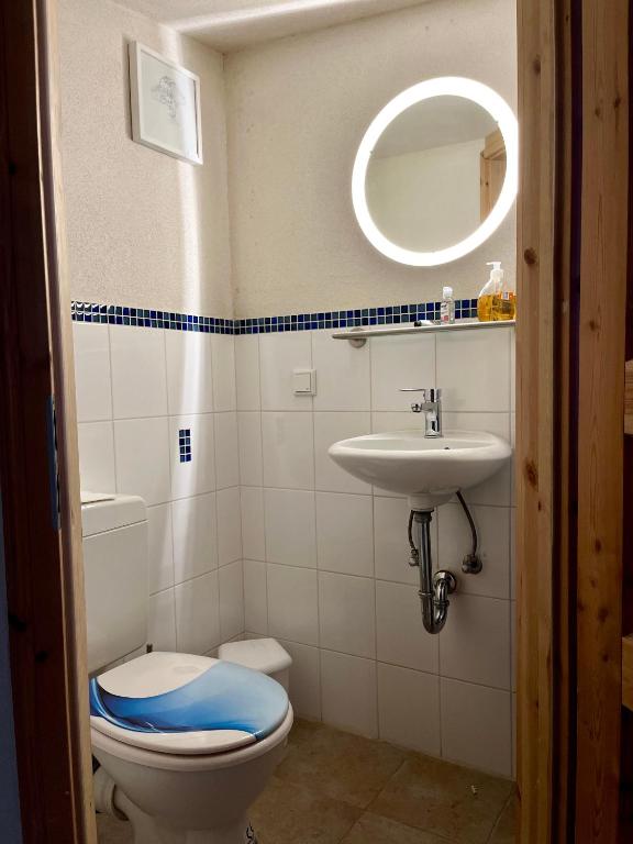 Koupelna v ubytování Gästehaus Keins wie meins