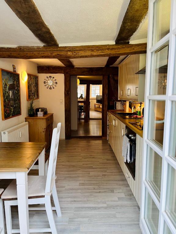 Kuchyň nebo kuchyňský kout v ubytování Gästehaus Keins wie meins