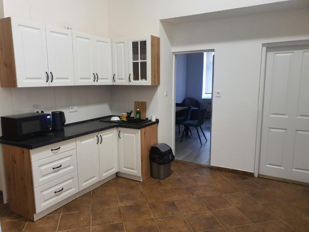 Kuchyň nebo kuchyňský kout v ubytování Hostel Comfort