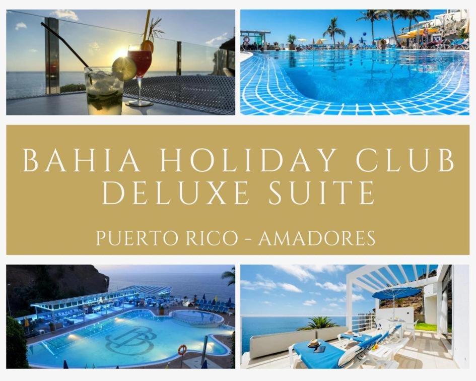 un collage de fotos de una suite deluxe club de vacaciones en Bahia Holiday Club - Deluxe Private Suite - Puerto Rico en Mogán
