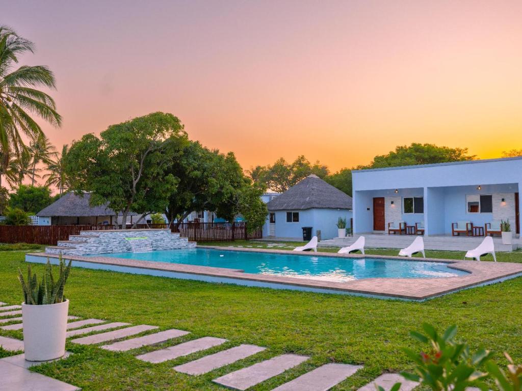 Bazén v ubytování Villa Martins, Inhaca, Mozambique nebo v jeho okolí