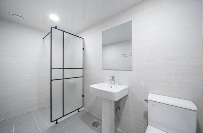 Koupelna v ubytování Hotel Langsam