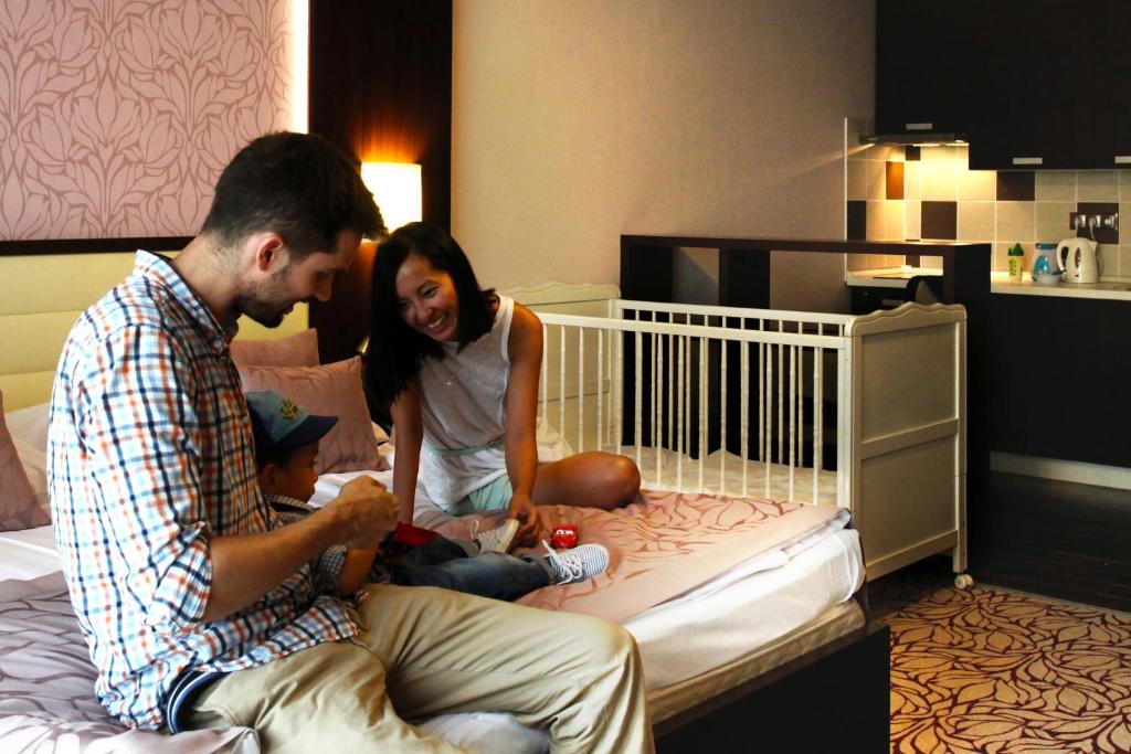 Postel nebo postele na pokoji v ubytování Hotel Wellamarin