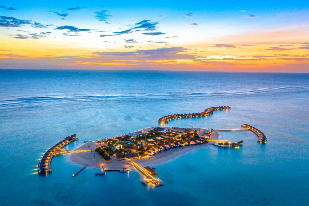 an aerial view of an island in the ocean at You & Me Maldives - Adults Only - Premium All-Inclusive in Raa Atoll