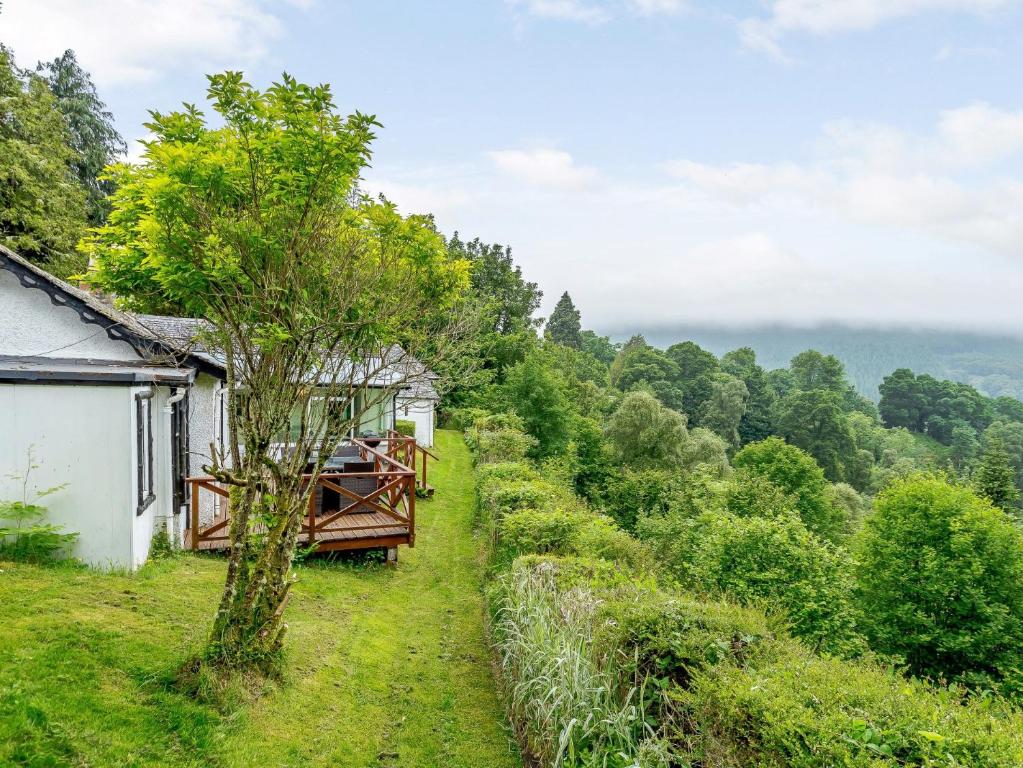 une maison au bord d'une colline avec un arbre dans l'établissement 5 Bed in Loch Ness 78538, à Drumnadrochit