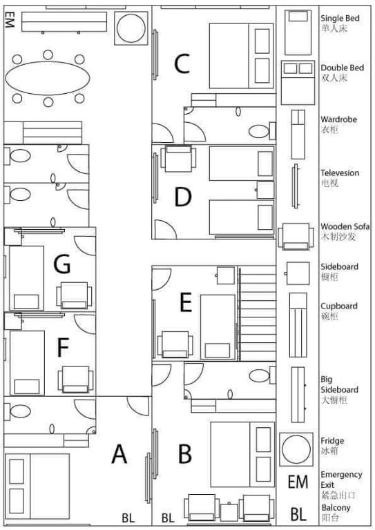 Lung Tok Entreprise 茶馆民宿の見取り図または間取り図