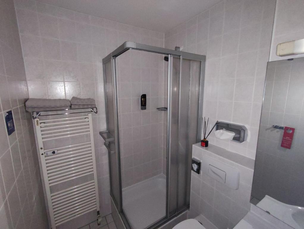 Koupelna v ubytování Duplex apartment Almberg