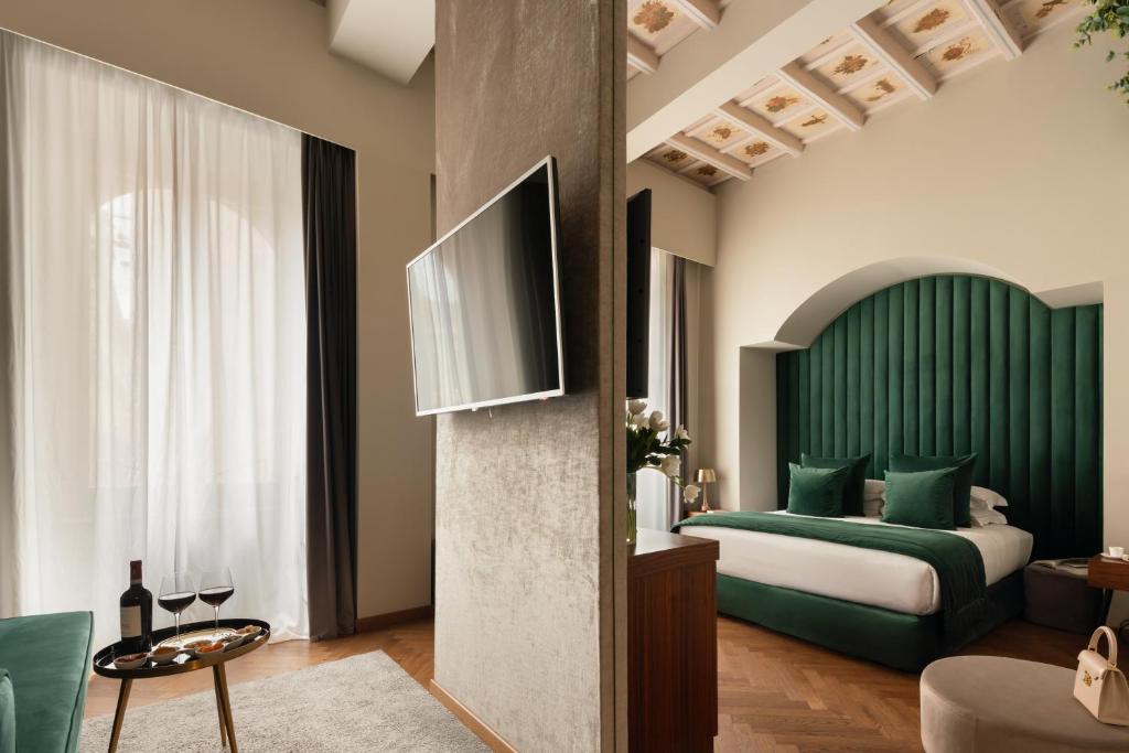 Postel nebo postele na pokoji v ubytování Antico Albergo del Sole al Pantheon