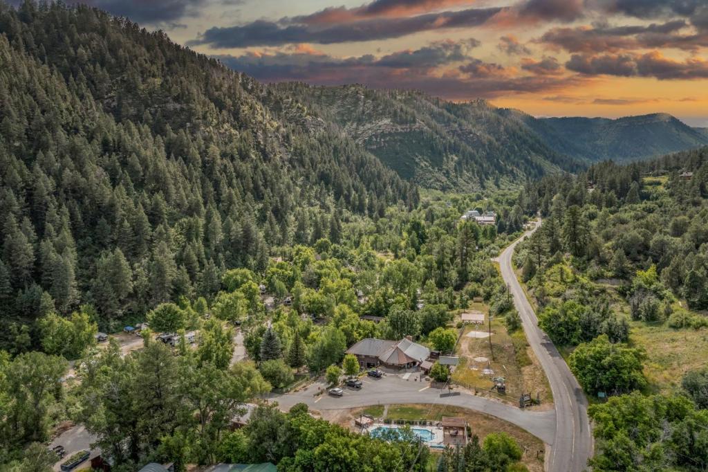 an aerial view of a road in a forest at HTR Durango in Durango