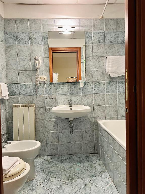 Koupelna v ubytování Hotel Vico Alto Siena