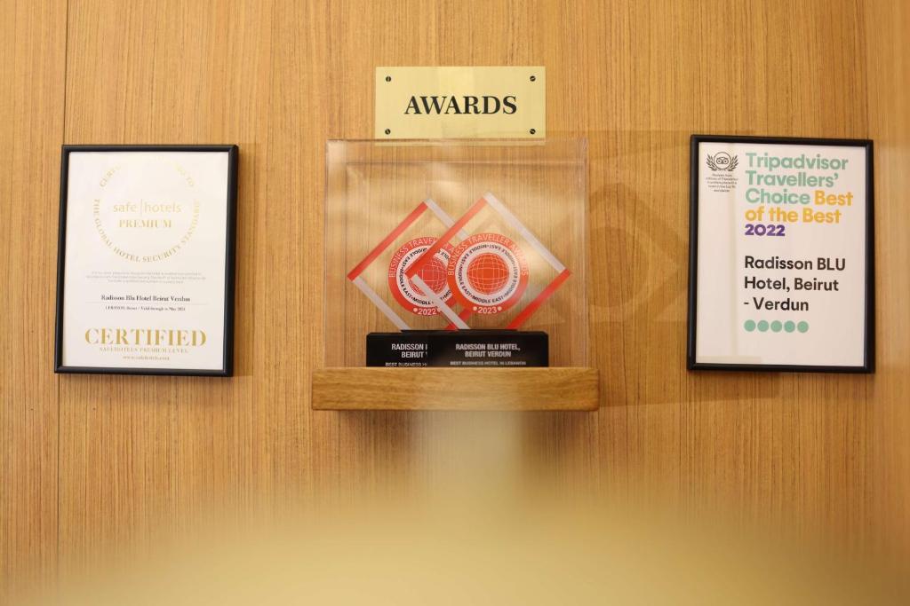 Certifikát, hodnocení, plakát nebo jiný dokument vystavený v ubytování Radisson Blu Hotel, Beirut Verdun