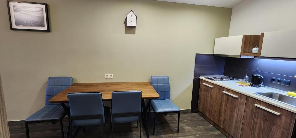 Kuchyň nebo kuchyňský kout v ubytování Gudauri Hills Apart Hotel