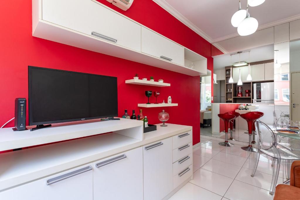 Nhà bếp/bếp nhỏ tại Charme em Copa - Quartos confortáveis - BR401 Z4