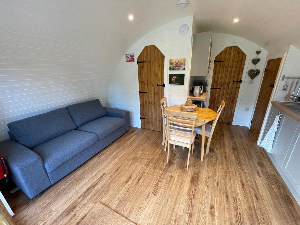 Kuchyň nebo kuchyňský kout v ubytování Wimbish Hall Cabins
