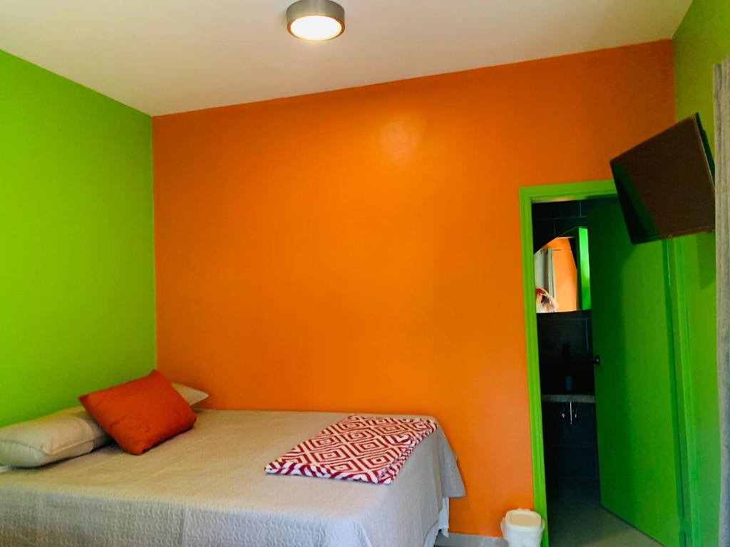 Posteľ alebo postele v izbe v ubytovaní Cabañas LuMa