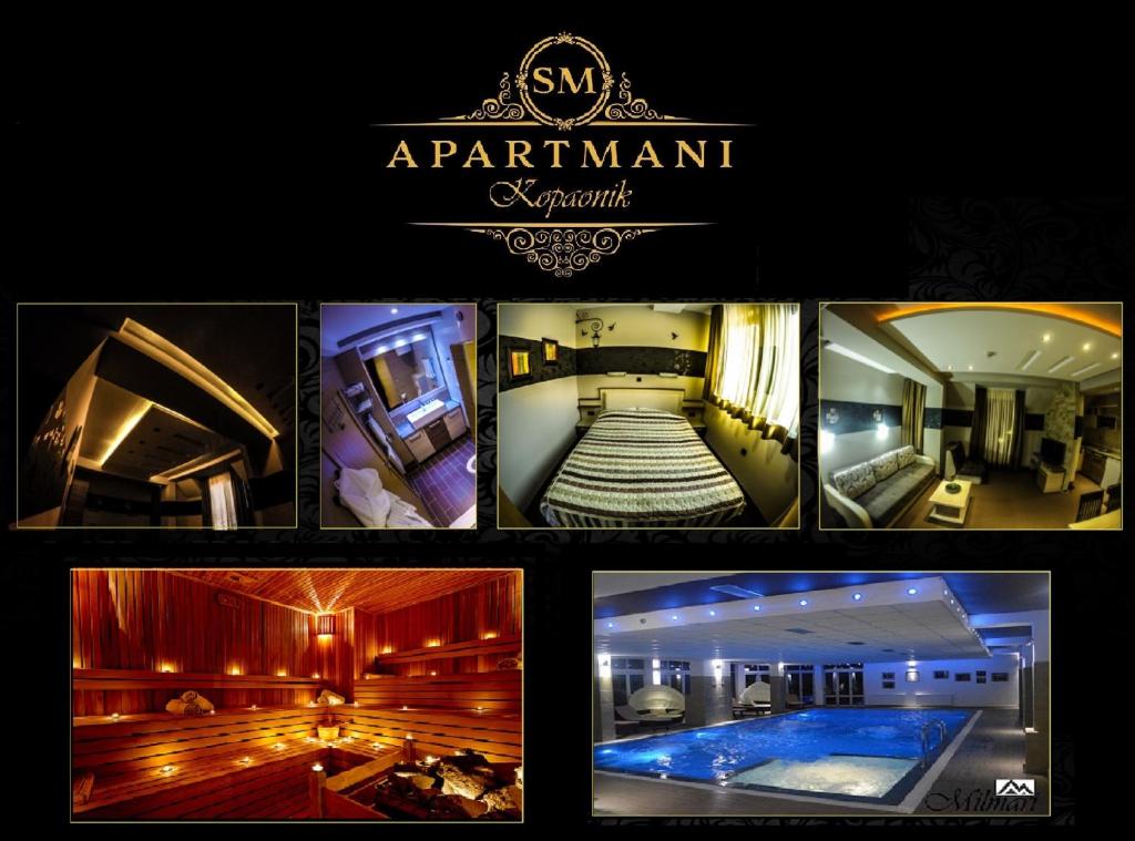 un collage di foto di un resort pentant di SM Apartments Kopaonik a Kopaonik