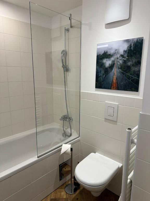Koupelna v ubytování Versava Apartments