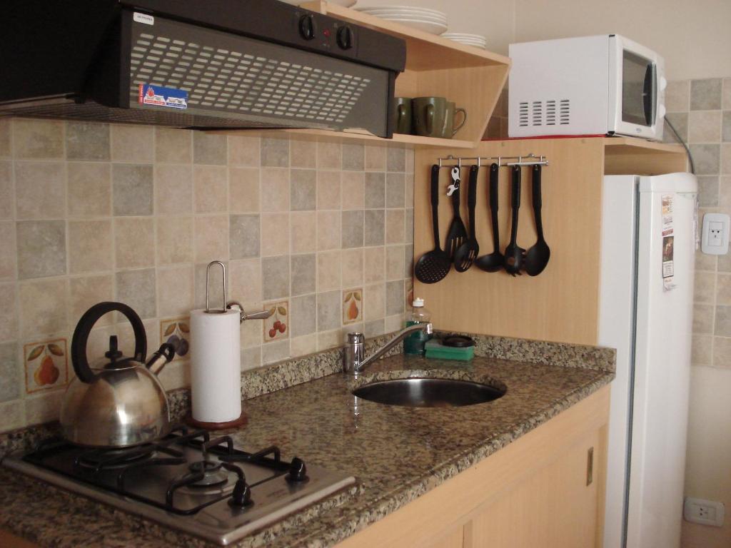 Kuchyň nebo kuchyňský kout v ubytování Le Soleil Apart Hotel