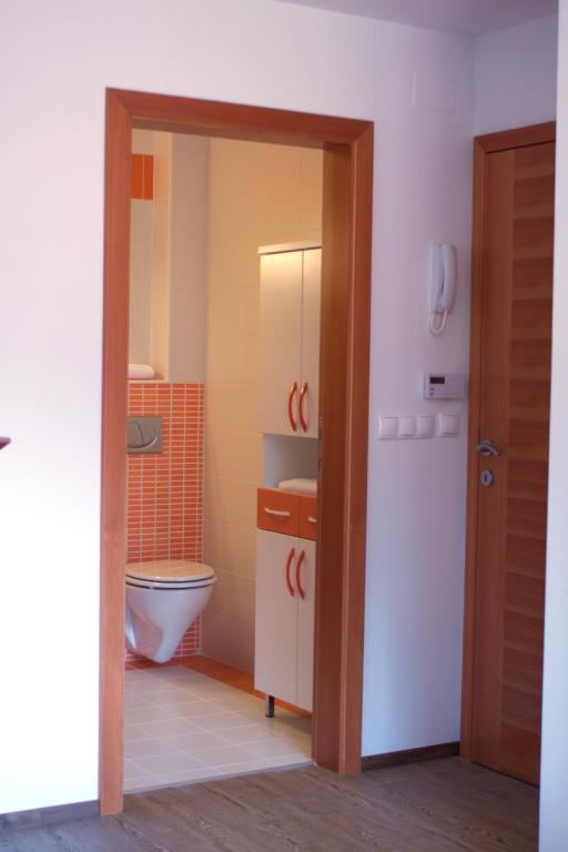 Koupelna v ubytování Apartments Katja