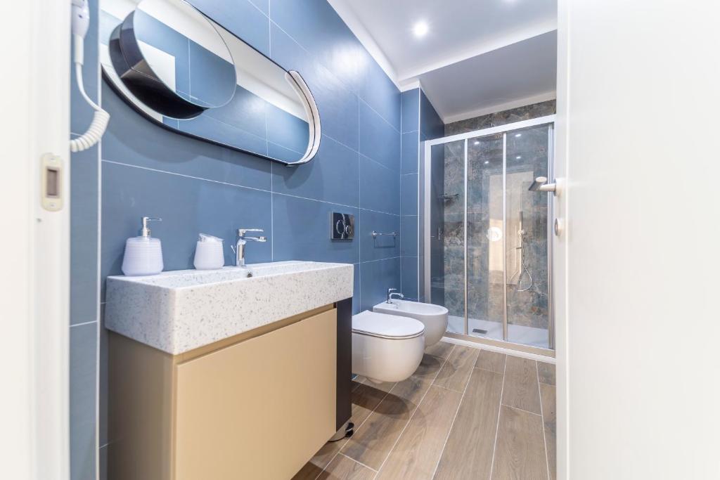 Koupelna v ubytování Mentana Rooms