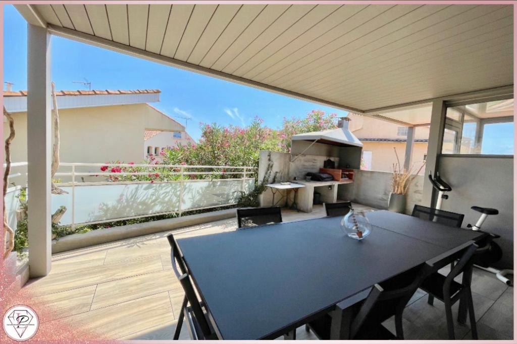 Balkón alebo terasa v ubytovaní Les Mouettes, Bel appartement à 50m des plages de Valras-Plage