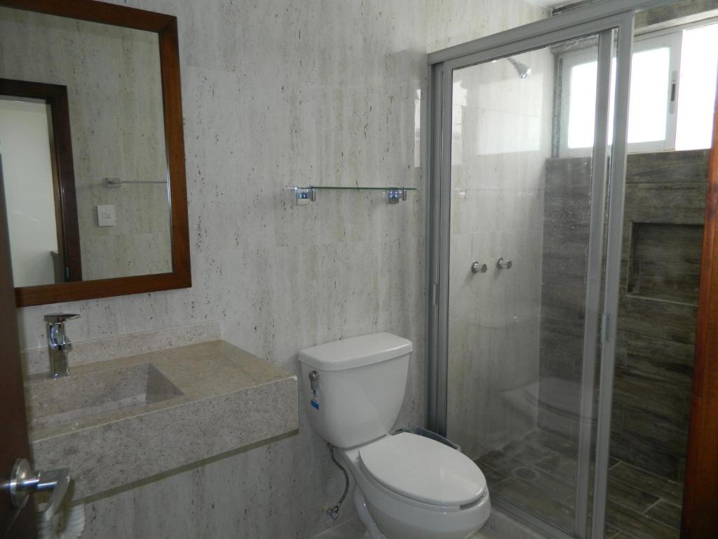 Koupelna v ubytování ACL Suites