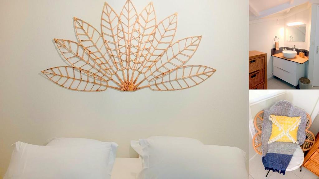 Postel nebo postele na pokoji v ubytování Les Parasols Suite Prestige - Signature RelaXMooD
