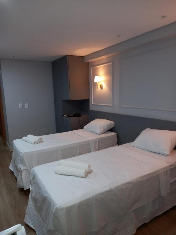 Postel nebo postele na pokoji v ubytování Manaíra Apart Hotel - Flat 1606